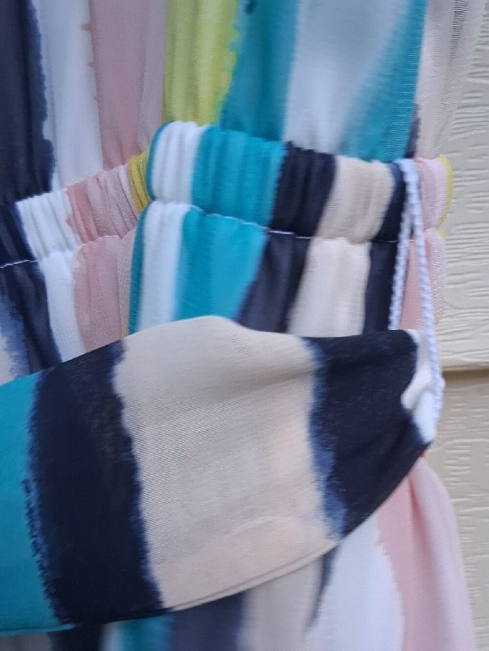 Lane Bryant Multicolor Pastel Striped‎ Wrap Midi Dress - Picture 12 of 15